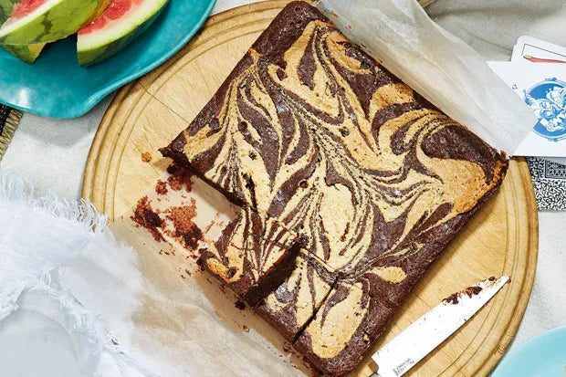 Swirled Tahini Brownies